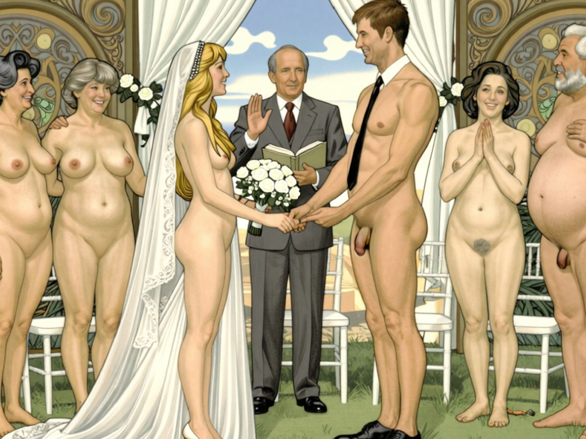 Creative representation of nudist life